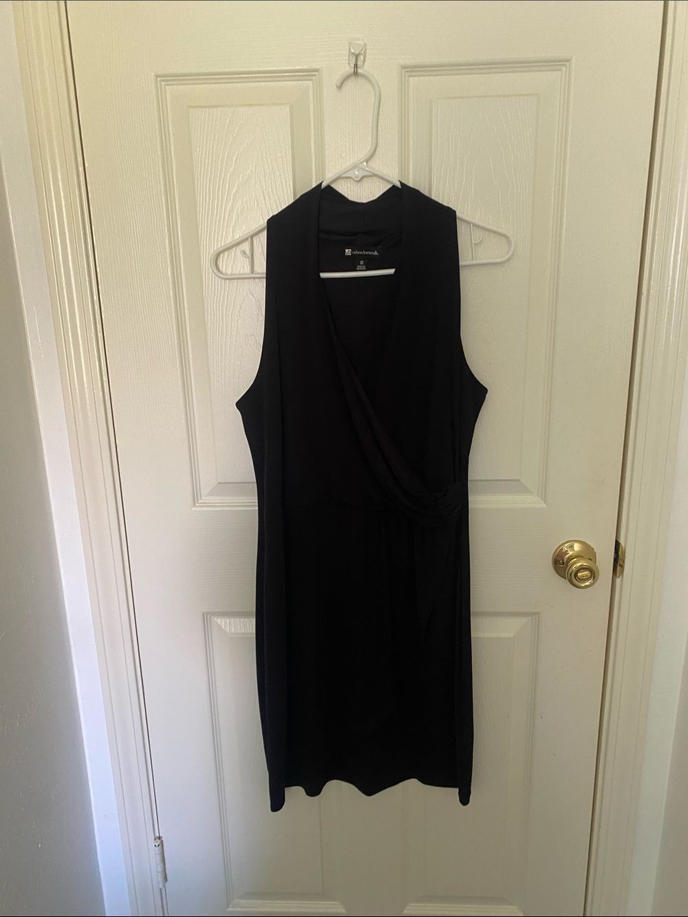 Chico's Black Sleeveless Wrap-Style Midi Dress